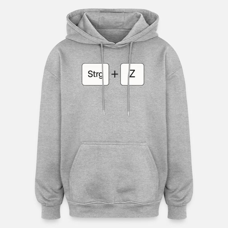 Ctrl + Z - Sweat à capuche oversize unisexe - gris chiné