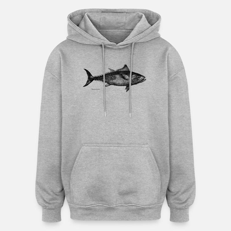 thon - Sweat à capuche oversize unisexe - gris chiné