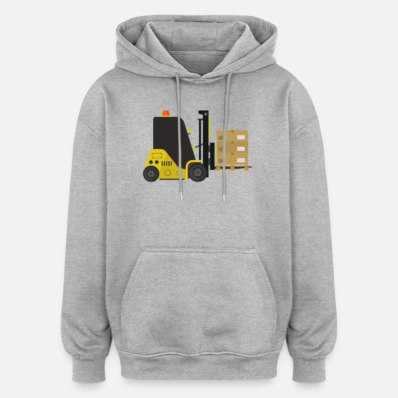 Chariot élévateur - Sweat à capuche oversize unisexe - gris chiné