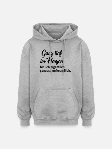 Deep in the heart - Oversized Unisex Hoodie - heather grey