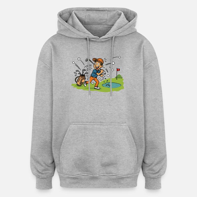 Golf Already Hooked - Oversized Unisex Hoodie - heather grey