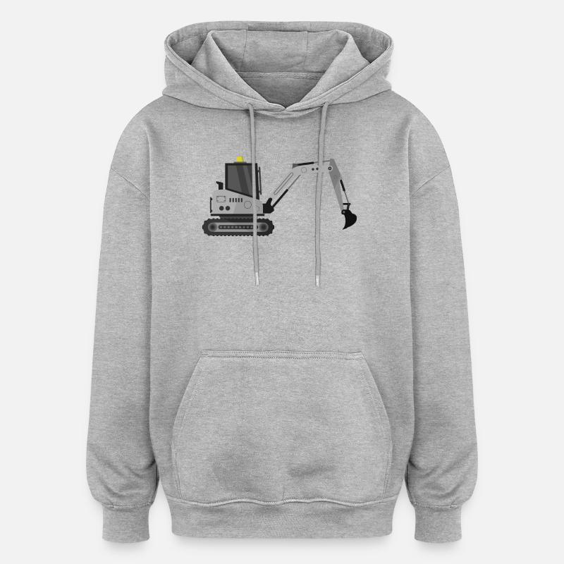Excavatrice - Sweat à capuche oversize unisexe - gris chiné