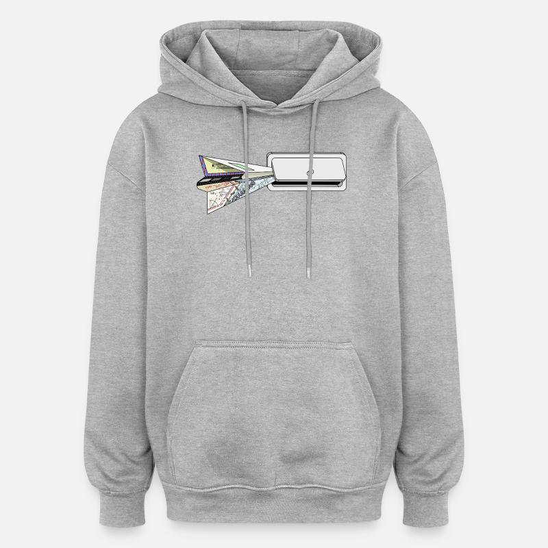 PLAN - Oversized Unisex Hoodie - Grau meliert
