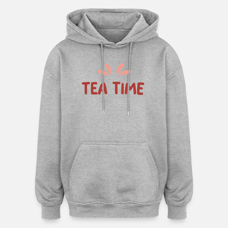 Tea Time Charme Doux - Sweat à capuche oversize unisexe - gris chiné