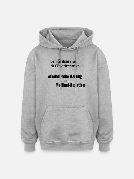 Maillard-Reaktion - Oversized Unisex Hoodie - Grau meliert