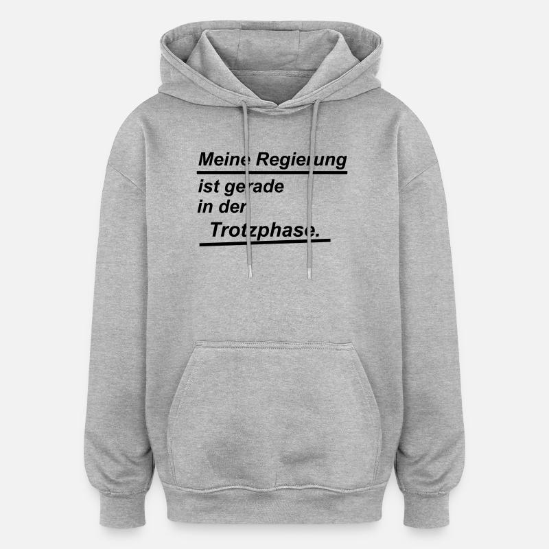 Trotzphase - Oversized Unisex Hoodie - Grau meliert