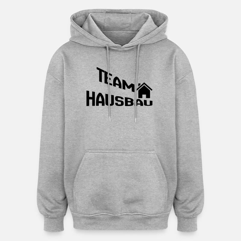 Construction de maisons d’équipe - Sweat à capuche oversize unisexe - gris chiné