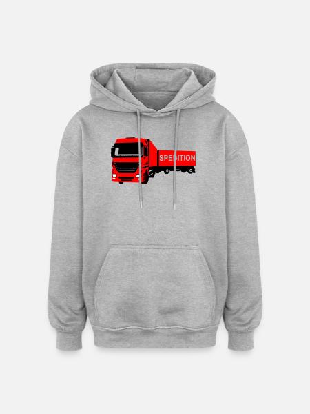 CAMION - Sweat à capuche oversize unisexe - gris chiné