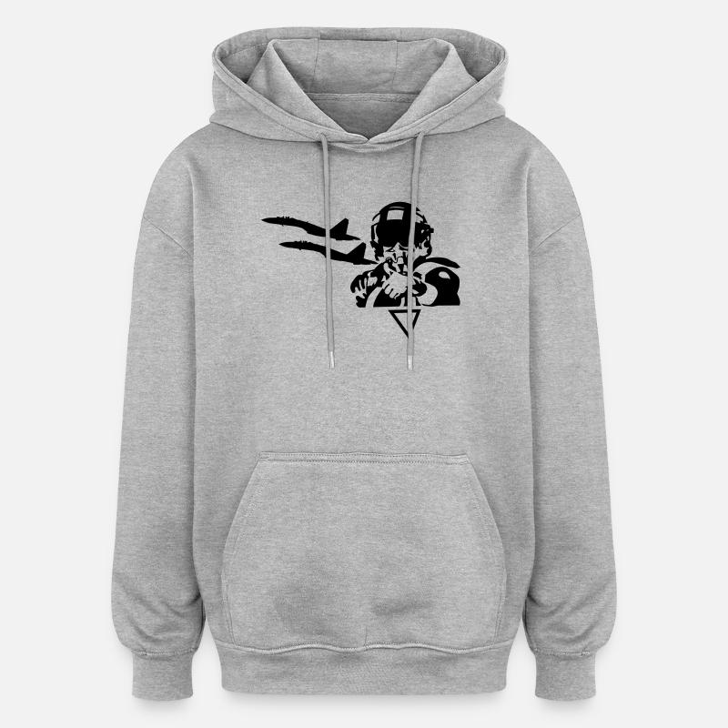 pilote - Sweat à capuche oversize unisexe - gris chiné