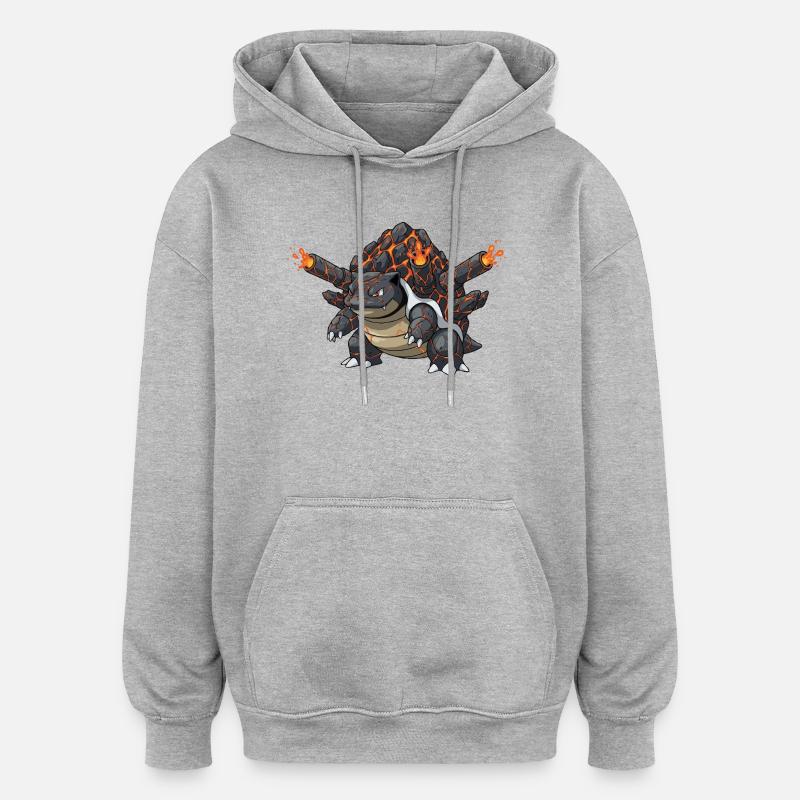 Yganon - Sweat à capuche oversize unisexe - gris chiné