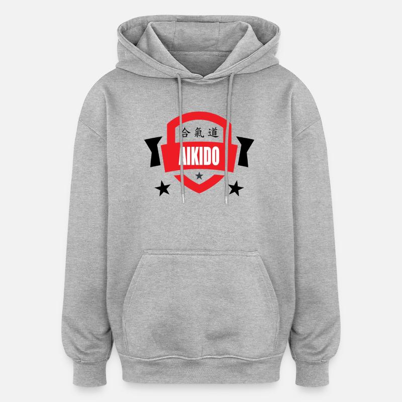 Aikido – Kampfsport – Aikido - Oversized Unisex Hoodie - Grau meliert