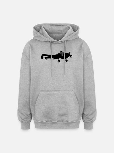 Bf-110 - Oversized Unisex Hoodie - Grau meliert