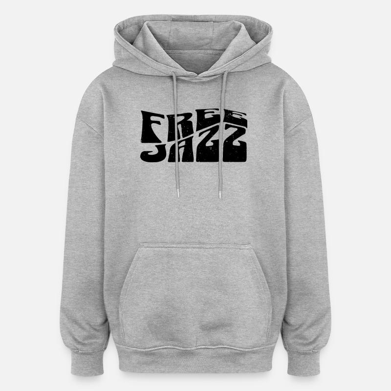 Logo du jazz libre - Sweat à capuche oversize unisexe - gris chiné