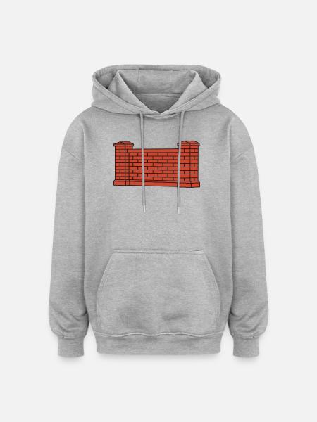 Brick Wall Urban Style - Oversized Unisex Hoodie - heather grey