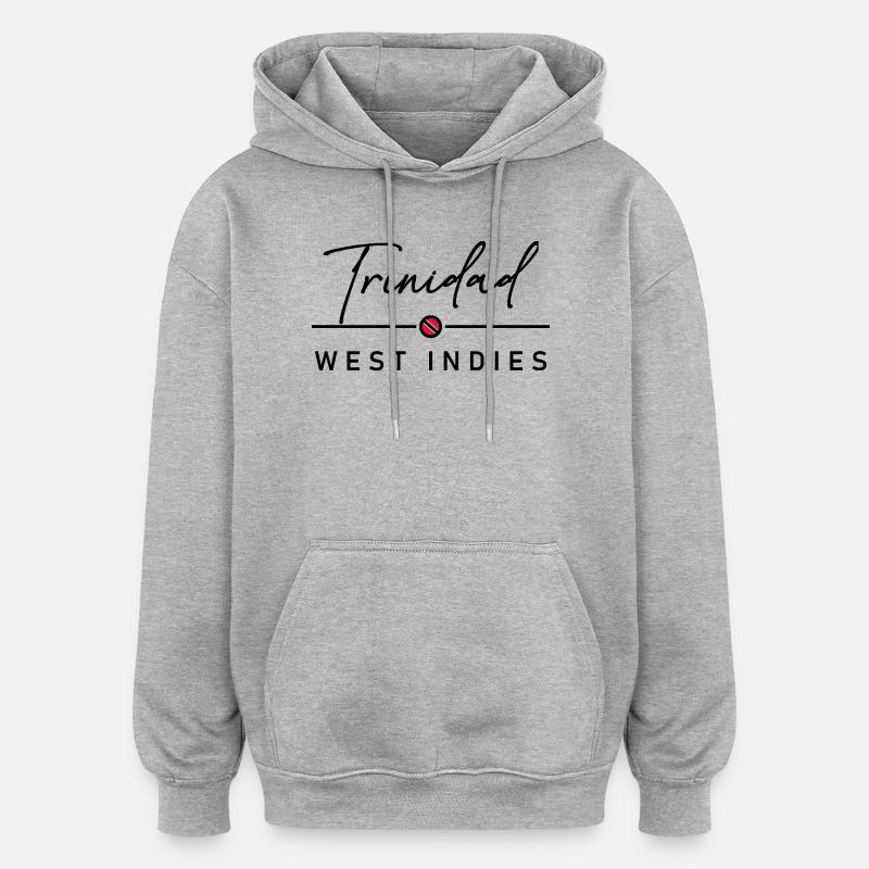 Trinité-et-Tobago - Antilles - Caraïbes - Sweat à capuche oversize unisexe - gris chiné