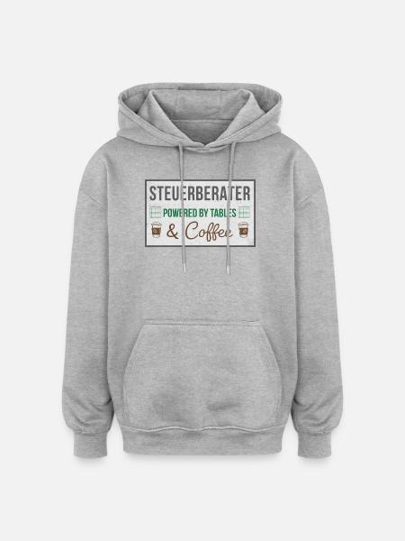 Steuerberater: Tabellen & Kaffee - Oversized Unisex Hoodie - Grau meliert
