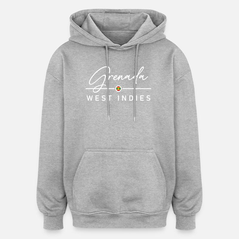 Grenade - Antilles - Caraïbes - Sweat à capuche oversize unisexe - gris chiné