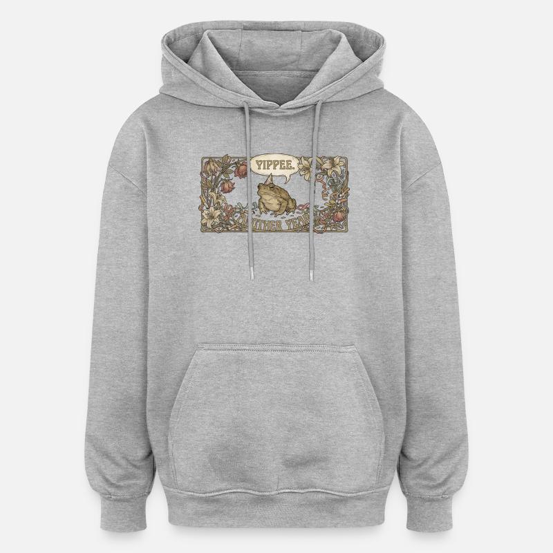 Yippee Another Year Toad - Oversized Unisex Hoodie - heather grey