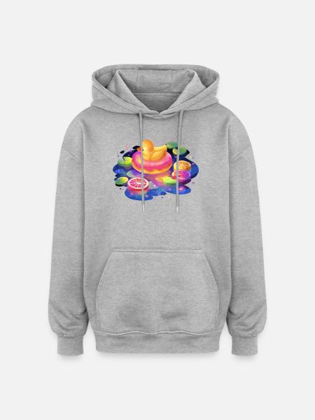 Fruity donut duck trip - Oversized Unisex Hoodie - heather grey