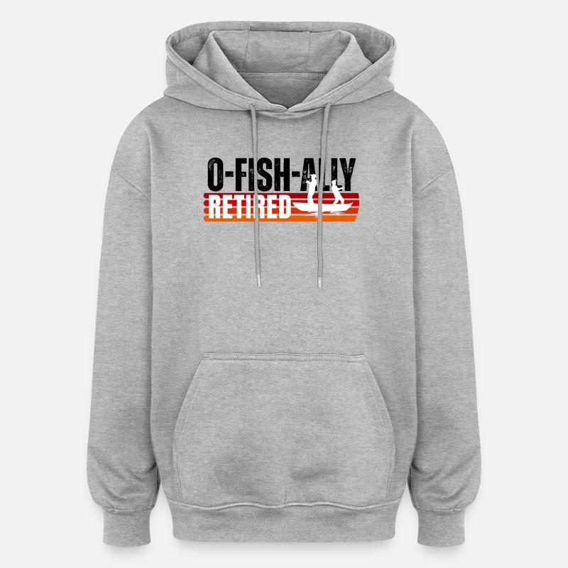 Pêcheur retraité sur Sunset Boat - Sweat à capuche oversize unisexe - gris chiné