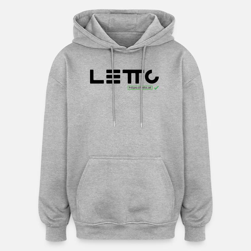 Logo_mit_Hackerl - Sweat à capuche oversize unisexe - gris chiné