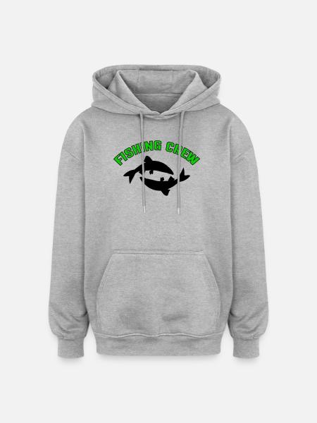 Fish Crew - Oversized Unisex Hoodie - heather grey