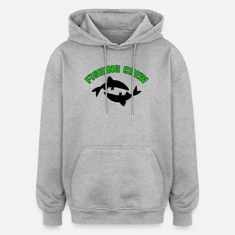 Fish Crew - Oversized Unisex Hoodie - heather grey