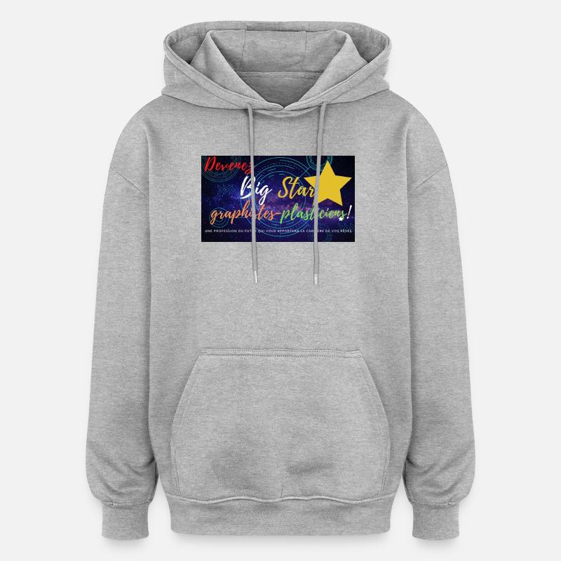 Big Star Graphistes Plasticiens - Sweat à capuche oversize unisexe - gris chiné