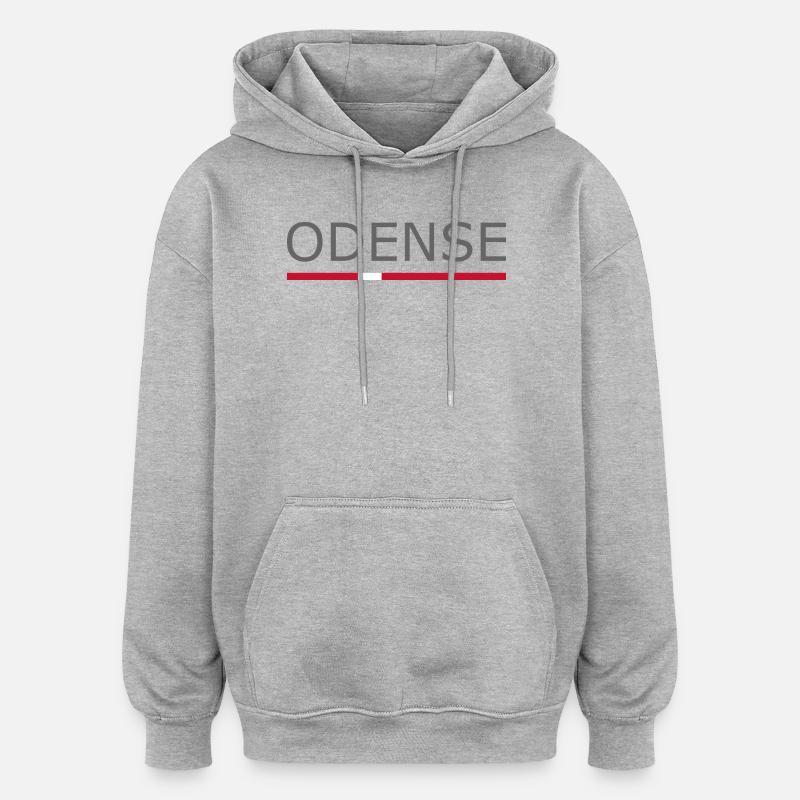 Odense - drapeau du Danemark - Danemark - Scandinavie - Sweat à capuche oversize unisexe - gris chiné