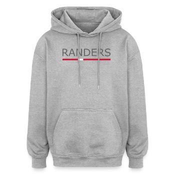 Randers - Drapeau du Danemark - Dänemark - Sweat à capuche oversize unisexe - gris chiné - Devant - Noah (186cm)