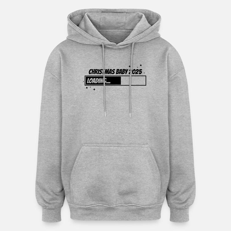 Bébé de Noël 2025 - Sweat à capuche oversize unisexe - gris chiné