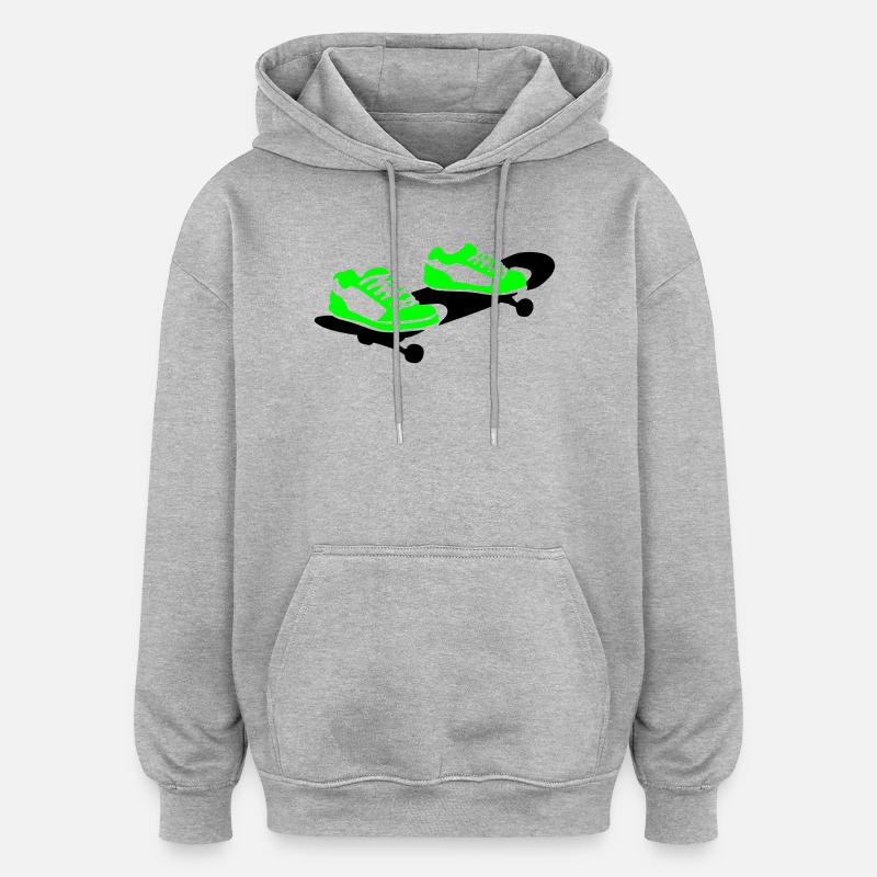 Skateboard - Sweat à capuche oversize unisexe - gris chiné