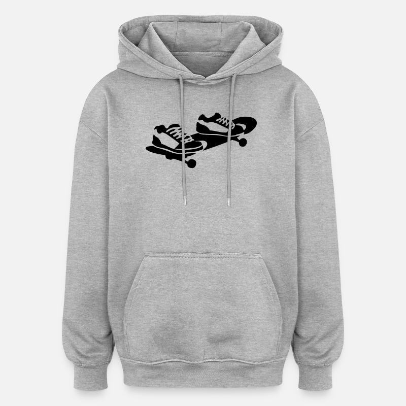 Skateboard - Sweat à capuche oversize unisexe - gris chiné