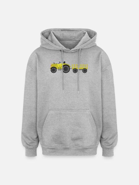 Landtraktor - Oversized Unisex Hoodie - Grau meliert