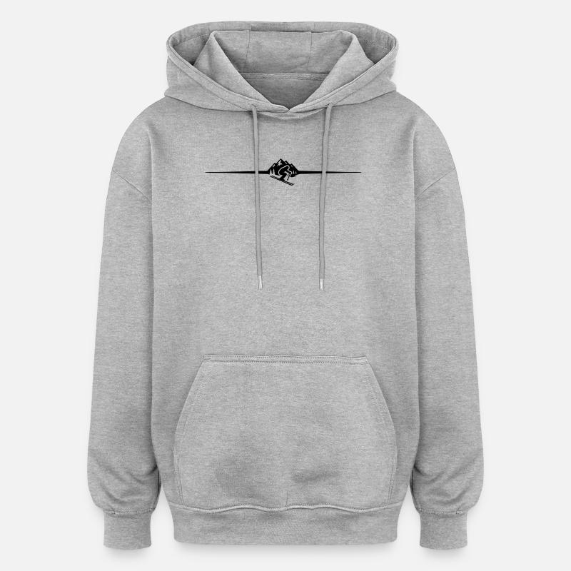 Skier Symbol Line - Oversized Unisex Hoodie - heather grey