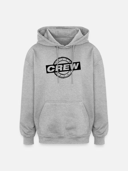 Crew Stamp - Oversized Unisex Hoodie - heather grey