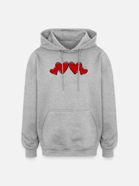 Hearts Symbol Love - Oversized Unisex Hoodie - heather grey