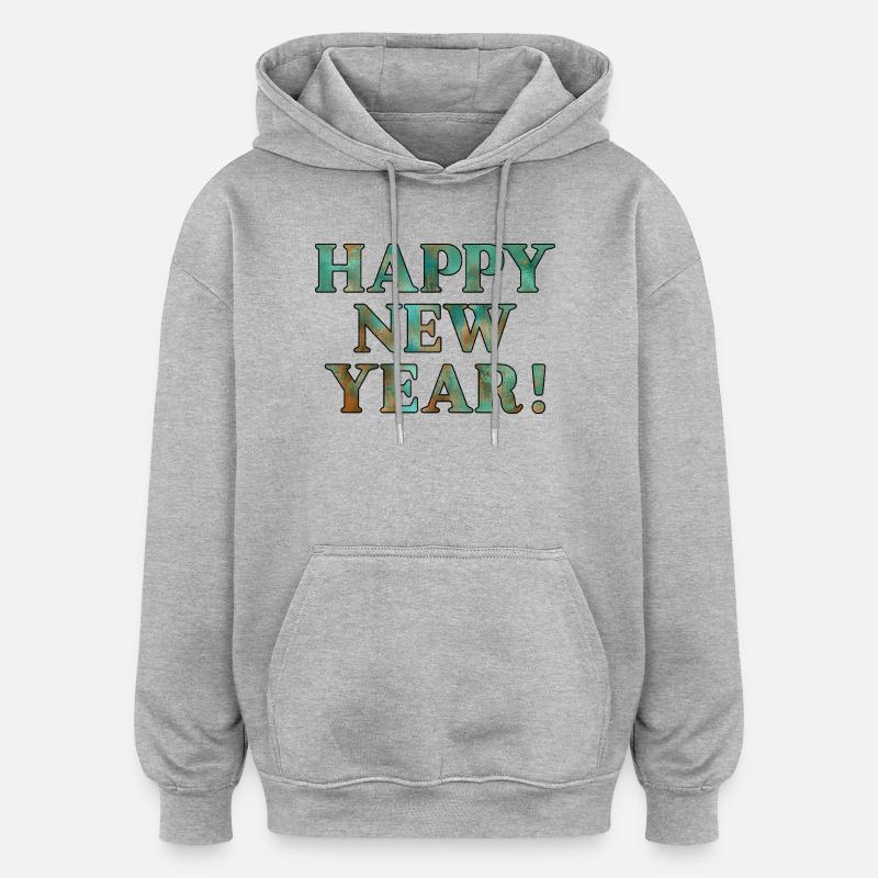 Bonne année - Sweat à capuche oversize unisexe - gris chiné