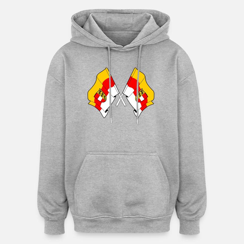 Kärnten Drapeaux croisés - Sweat à capuche oversize unisexe - gris chiné