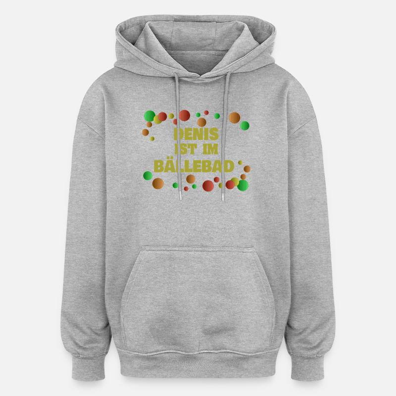 De als Baelle - Sweat à capuche oversize unisexe - gris chiné