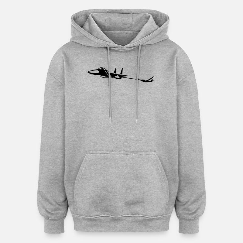 Planeur - Sweat à capuche oversize unisexe - gris chiné