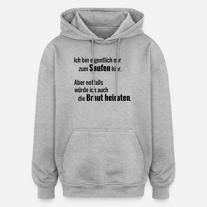 Marier la mariée - Sweat à capuche oversize unisexe - gris chiné