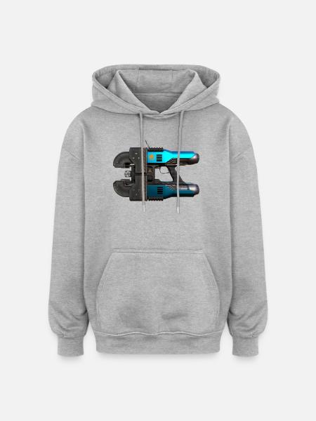 Space Drop Lasercutter - Oversized Unisex Hoodie - Grau meliert