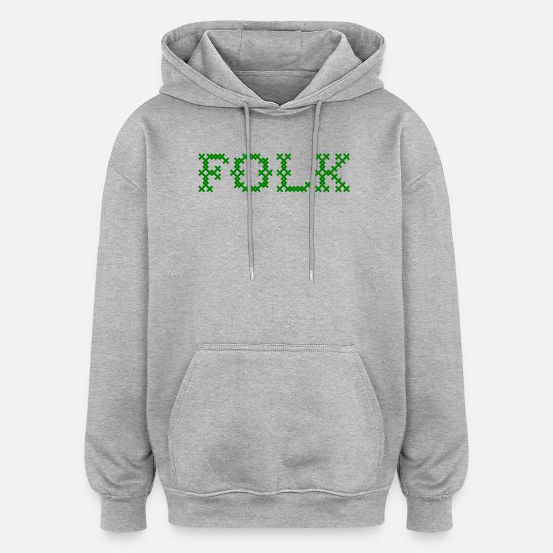 Folklore populaire - Sweat à capuche oversize unisexe - gris chiné