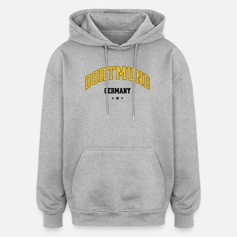 Style Collégial de Dortmund, Allemagne - Sweat à capuche oversize unisexe - gris chiné