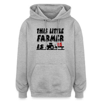 Bauer - Oversized Unisex Hoodie - Grau meliert - Vorne - Noah (186cm)