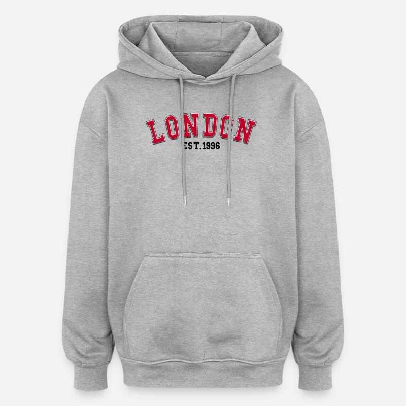 Londres Fondée en 1996 - Sweat à capuche oversize unisexe - gris chiné