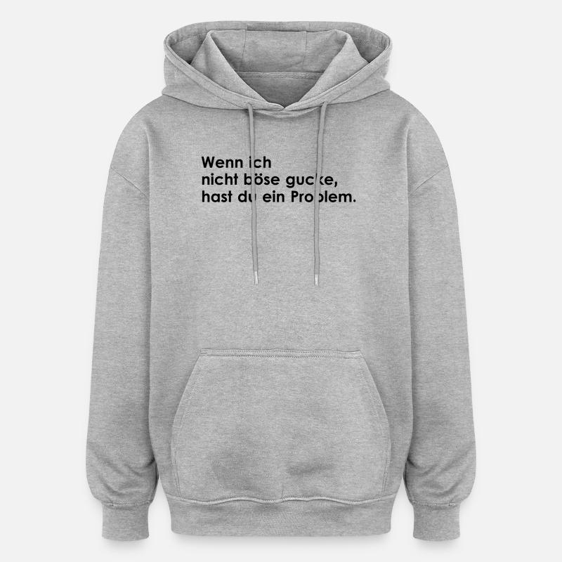 nicht_boese - Sweat à capuche oversize unisexe - gris chiné