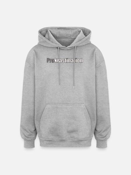 Prokrastination - Oversized Unisex Hoodie - Grau meliert