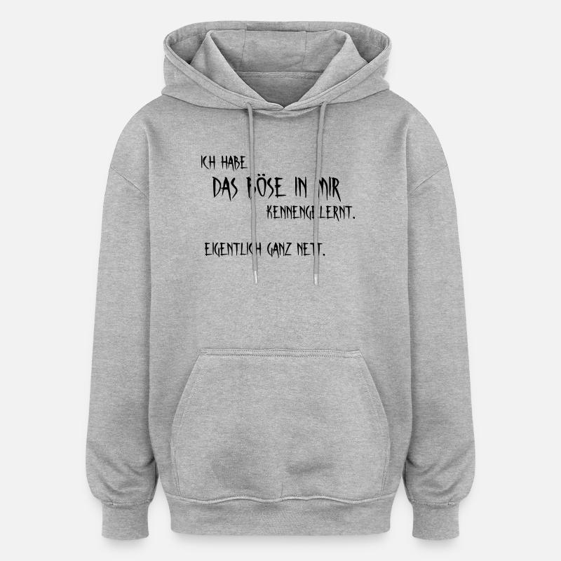 Le mal en moi - Sweat à capuche oversize unisexe - gris chiné